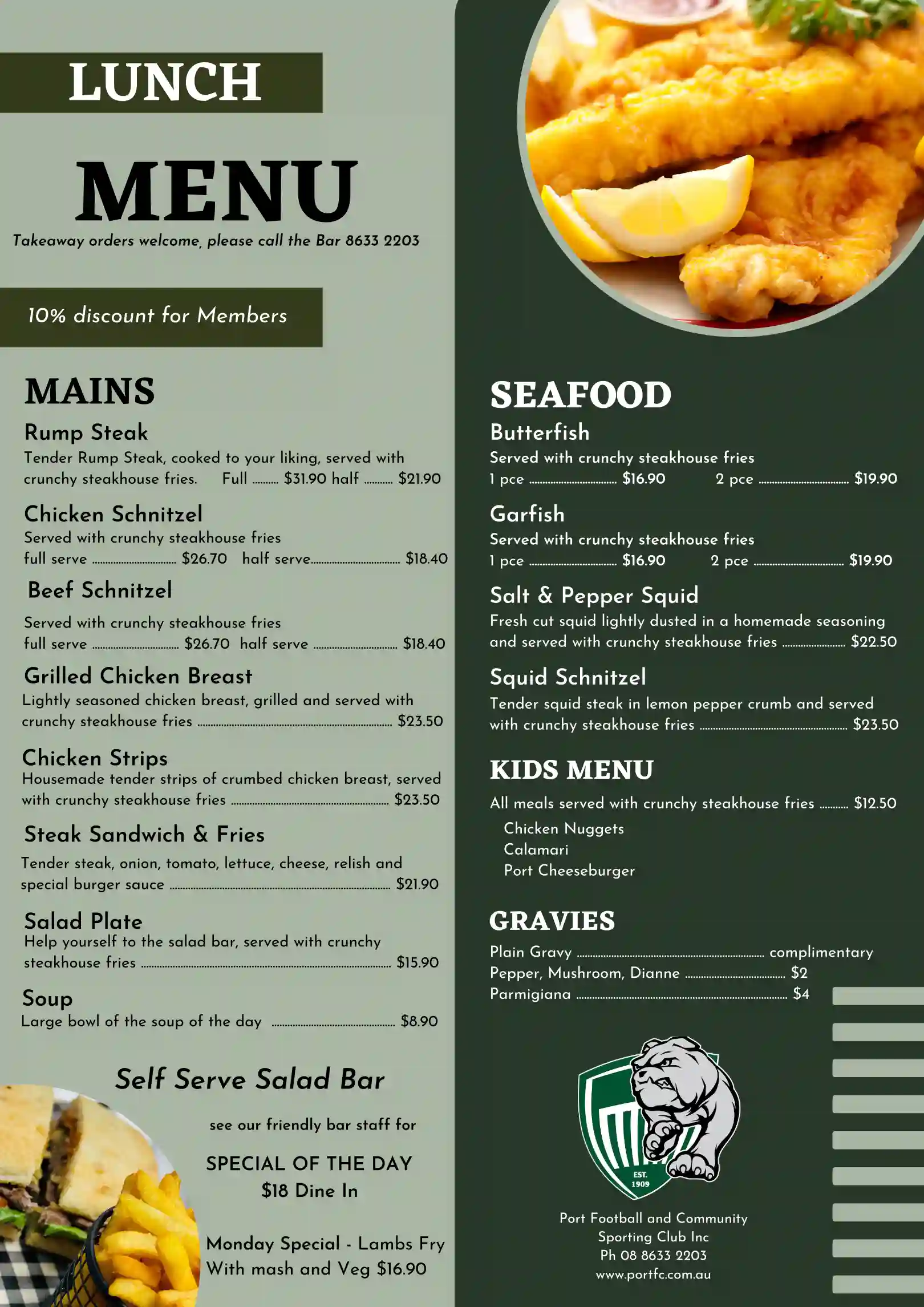 Lunch Menu 2026